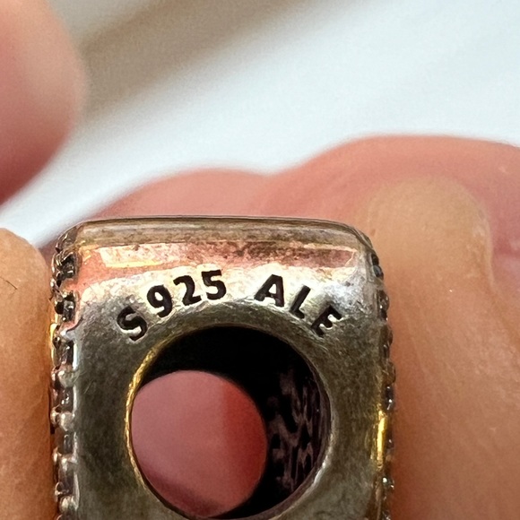 925 sterling silver fancy “Love You” Pandora style heart shaped charm. - Picture 3 of 3